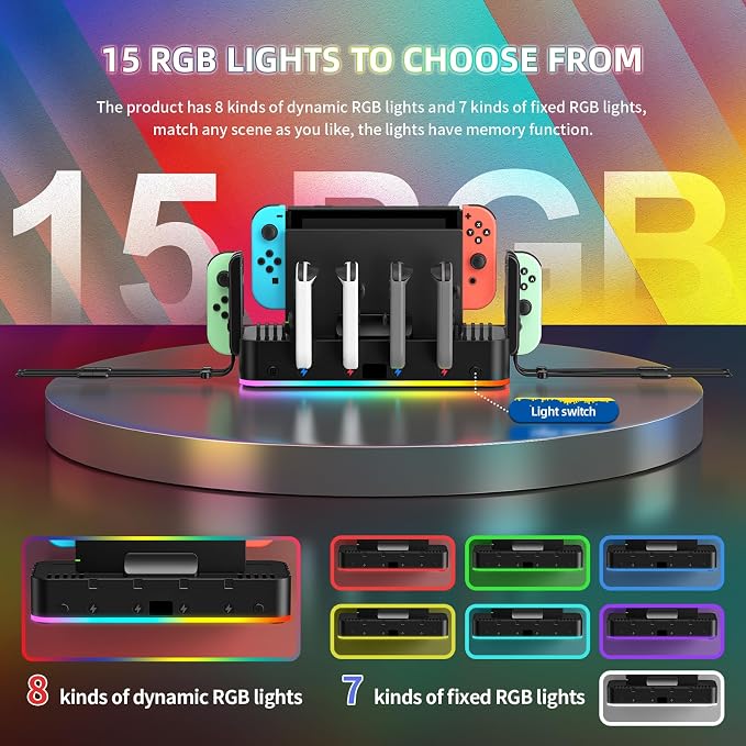 FASTSNAIL RGB Switch Wall Mount for Joy-Con/Nintendo Switch 1/ OLED Console - Image 3