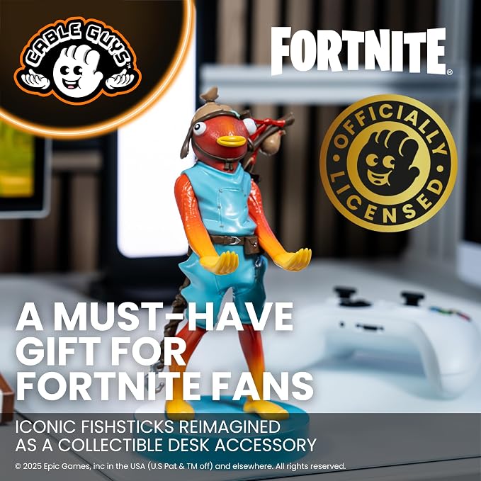 Cableguys Fortnite Fishsticks Controller Holder & Phone Stand - Gaming Setup Accessories for Desk and Game Room, Controller Stand Compatible with Xbox, PlayStation & Most Standard Game Controllers - Image 5