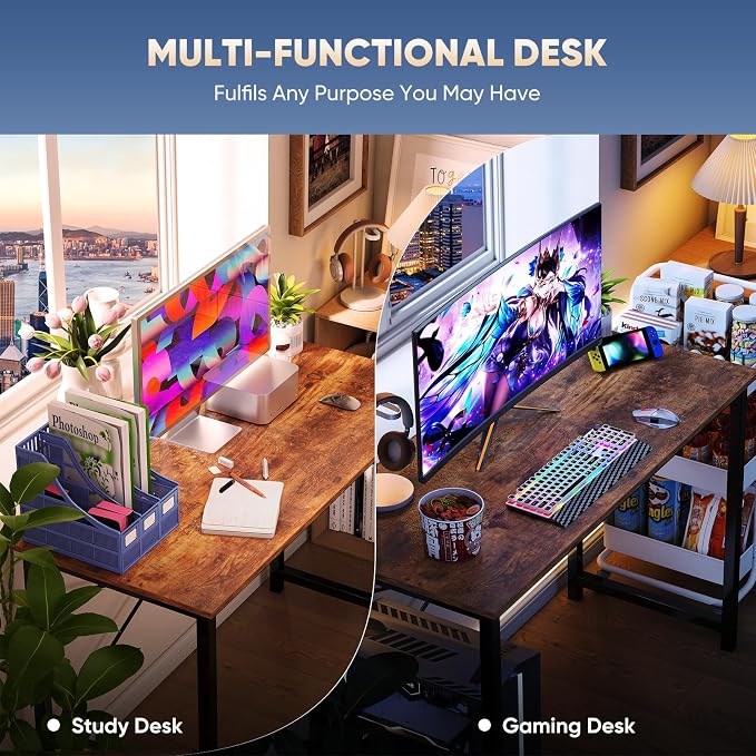 DUMOS 40 Inch Small Computer Desk, Gaming Desks for Home Office Bedroom - Image 4