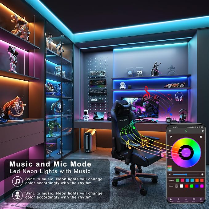 Ledagic Led Lights for Bedroom 200ft (2 Rolls* 100ft) Led Lights Music Sync - Image 5