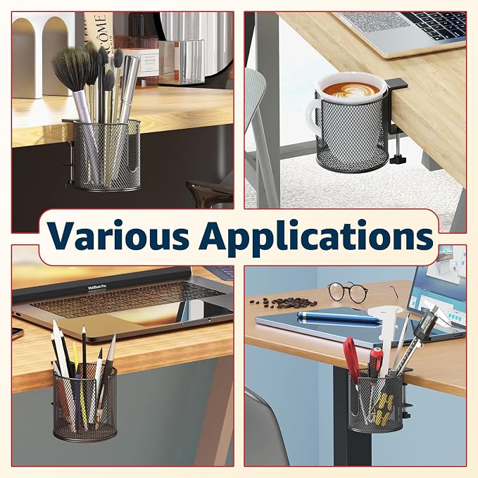 HzTinT Large Desk Cup Holder, Fully Covered Anti-Spill Clip on Cup Holder - Image 5