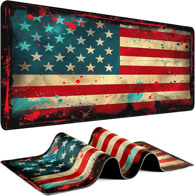 Gaming Mouse Pad - (31.5"×11.8") American Flag Large Mouse Pads for Desk - Desk Mat for Keyboard and Mouse with Non-Slip Base, Desks Pad Matfor Game/Office & Home by Unknown