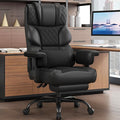 Vonesse Office Chair, Desk Chair with Soft Adjustable Armrests, Ergonomic High Back Gaming Chair with Lumbar Support, Executive Computer Chairs with Footrest (PU Leather, Black) by Vonesse
