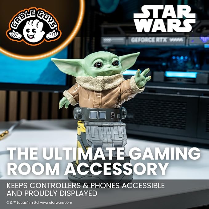 Cableguys Grogu Mandalorian Apprentice Controller Holder & Phone Stand - Gaming Setup Accessories for Desk and Game Room, Stand Compatible with Xbox, PlayStation & Most Standard Game Controllers - Image 2