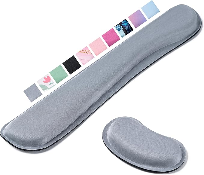 Hoewina Keyboard Wrist Rest,Ergonomic Wrist Support for Keyboard,Gray | Computer Wrist Rest,Superfine Fabric and Gel Memory Foam Wrist Pad,Easy Typing&Pain Relief,Suitable for Office,Family by Hoewina