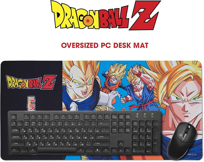 Dragon Ball Z Large Gaming Mouse Pad 31"x15" XL Computer Desk Mat, Anime | Dragon Ball Z anime gaming mouse pad, Oversized 31x15in smooth fabric top, stitched edges, non-slip rubber base. - Image 2