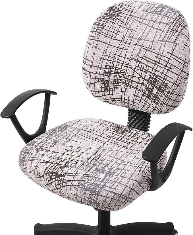 Smiry Stretch Printed Office Computer Desk Chair Covers for Seat & Backrest | Stretch Fit, Soft Fabric Universal Washable Removable, Anti-Dust Rotating Chair Slipcovers Protector by Smiry