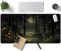Dark Forest Desk Mat Mouse pad, Green Nature Deskmat XXL Large Extended Aesthetic Plant Mousepad Gaming Desk Pad, Big Laptop Computer Keyboard and Mouse Mat for Women Office Desk Decor 31.5x15.7 in by TENG+DA+QING