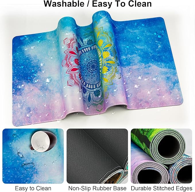 4 in 1 Mouse Pad and Keyboard Wrist Rest,Large Desk Mat,Coaster Set-Star - Image 3