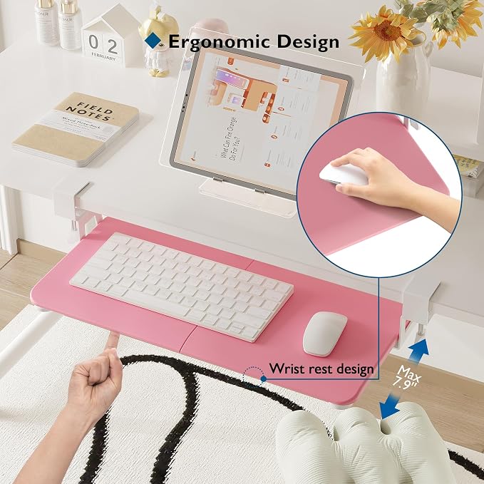 BONTEC Under Desk Keyboard Tray, Pull-Out Keyboard & Mouse Platform - Image 9
