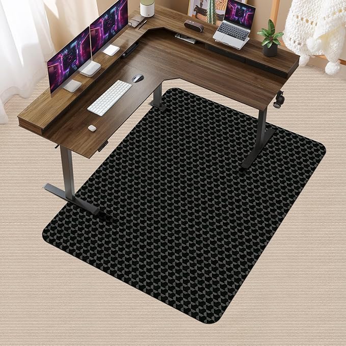 Vicwe Office Chair Mat for Carpet, 48"x40" Heavy Duty Chair Mat with Studs | Anti-Slip Waterproof Carpet Protector, Desk Chair Mat for Rolling Chair, Easy Glide Floor Mat for Gaming, Home, Black by Vicwe