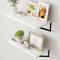 Axeman Floating Shelves for Wall White - 24 Inch Wide x 12 Inch Deep Wall Shelves Set of 2 - White Deep Wood Floating Shelves for Living Room Bedroom Laundry Room by Axeman