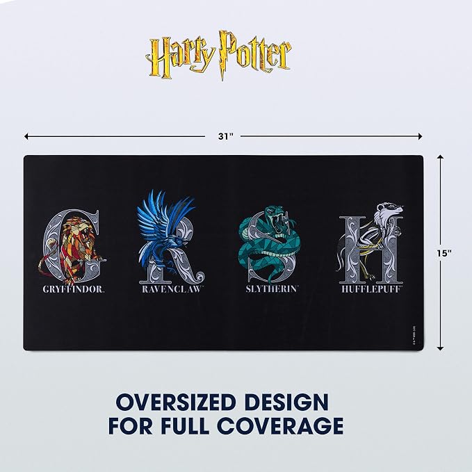 Harry Potter Large Gaming Mouse Pad 31"x15" XL Computer Desk Mat, Anime | Oversized 31x15in Harry Potter anime gaming mouse pad, smooth fabric top, stitched edges, non-slip rubber base. - Image 6
