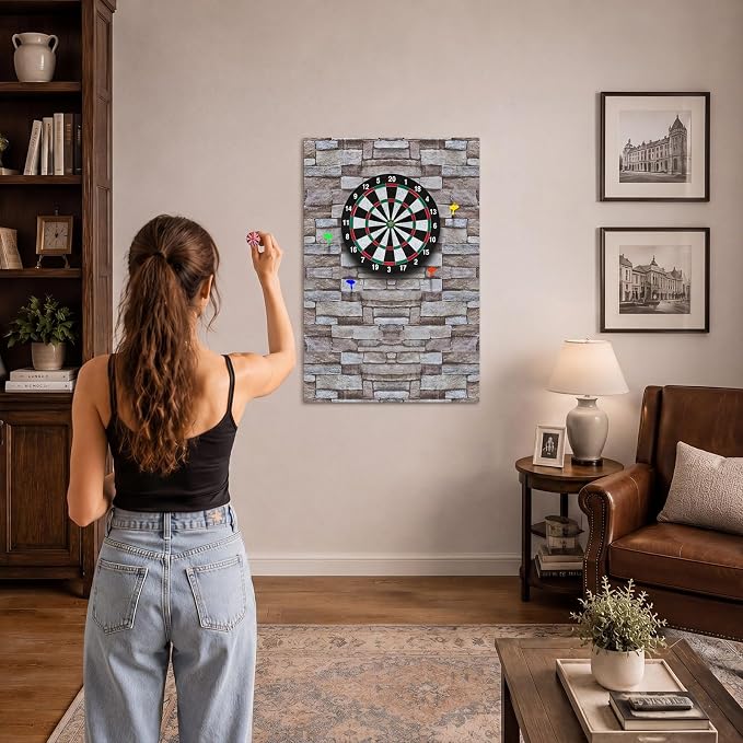 Hahafelt Felt Wood Grain Dart Board Wall Protectors Square Dart Board Backing Tiles Dartboard Backboard Cork Backboards Alternative - Image 6