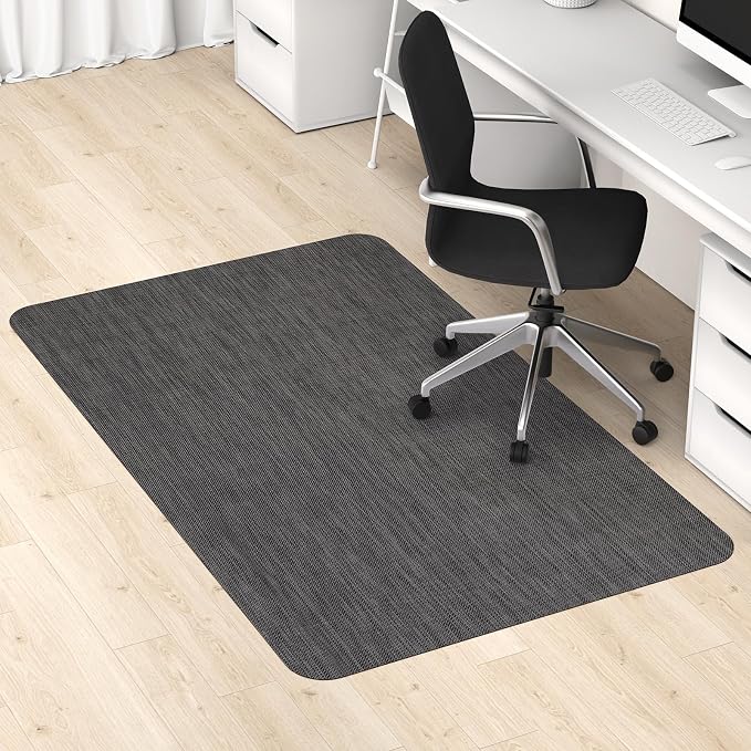 Blvornl Office Chair Mat for Hardwood Floor, Computer Chair Mat, 40"x 55" Desk Mat for Hard Wood, Large Anti-Slip Hard Floor Protector Rolling Chair Mat, PVC Mat Desk Rug for Office Home, Black by Blvornl