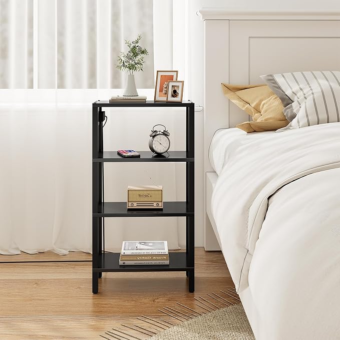 TUTOTAK Narrow Side Table Set of 2, Small End Table with Charging Station - Image 7