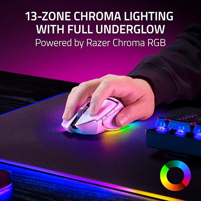 Razer Basilisk V3 Pro 35K Wireless Gaming Mouse, 140 Hr Battery, White | HyperScroll Tilt Wheel, 35K DPI Optical Sensor Gen 2, 13 Customizable Controls, Chroma RGB, Optical Switches Gen 3 - Image 6