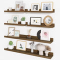 Picture Ledge Shelf, Floating Shelves for Wall Decor, Walnut, 6Pcs, 30'' by Axeman