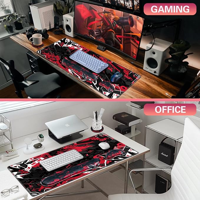 Canjoy Desk Mat with Keyboard and Mouse, Desk Pad with Wrist Rest Support - Image 7