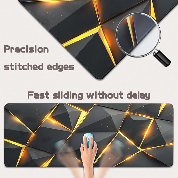Mouse Pad Gaming - Desk Mat for Keyboard and Mouse - Large Mouse Pads for Desk, Gaming Mousepad with Non-Slip Base, Desks Pad (31.5" X 11.8") for Game, Office and Home - Image 3