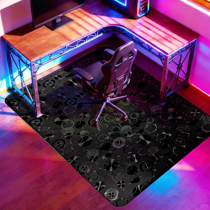Vicwe Office Chair Mat for Hardwood Floor,51" x 63" Office Chair Mats | Anti-Slip Computer Chair Mat for Gaming Rolling Chair, Desk Chair Mat for Home, Office,Black by Vicwe