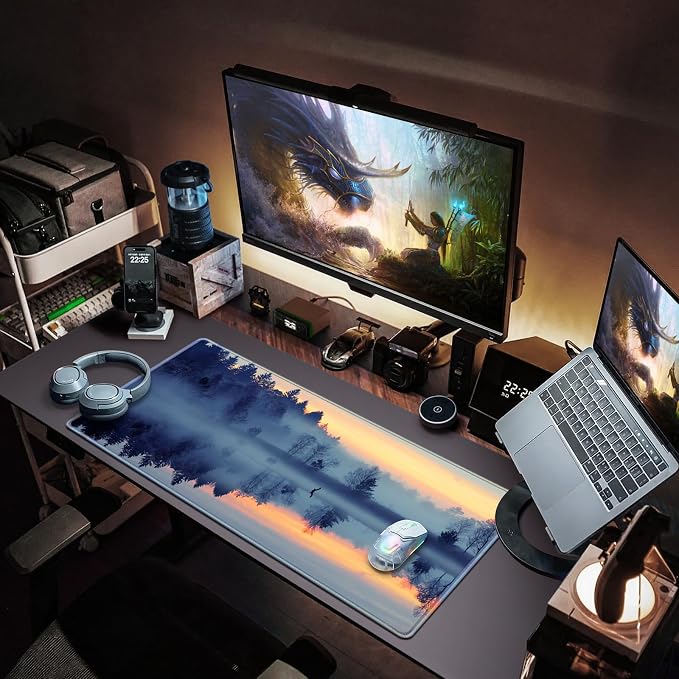 Canjoy Gaming Mouse Pad, 31.5x15.7in Large Mouse Pads for Desk Keyboard Pad | Desk Mat for Keyboard and Mouse Computer Big Full Size Desk Pad with Non-Slip Rubber Base and Stitched Edge for Home Office - Image 7