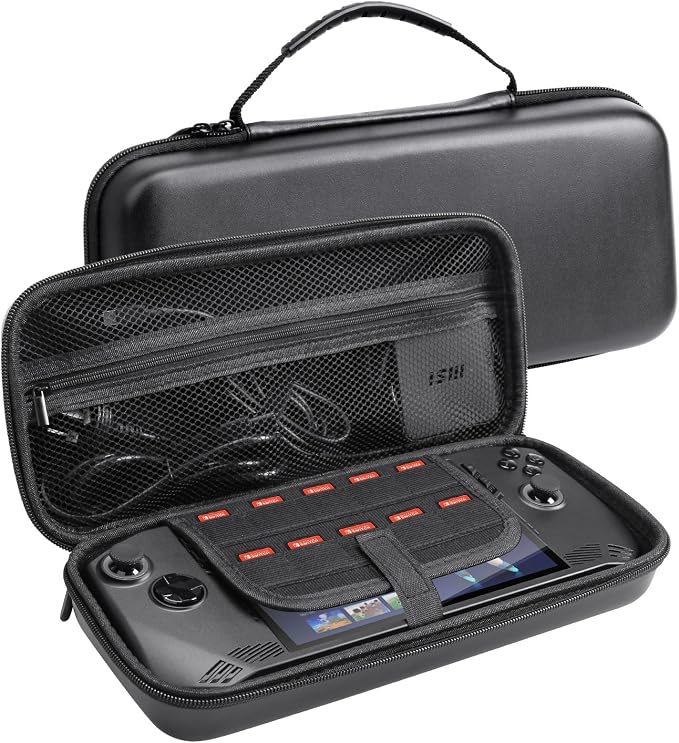 Portable Travel Daily Carry Case for MSI Claw A1M 7" 2024 Hard Sleeve Shell Cover Handheld Game Console Skin Protective Storage Bag with Non-Slip,Anti-Collision,Shockproof (Black) - Image 3