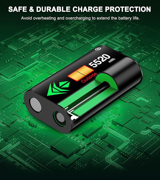 Controller Rechargeable Battery Pack - 2X5520mWH Xbox Battery Pack for Xbox One/Series X/S,Xbox One S/X/Elite, Xbox Controller Battery Pack with 4 Battery Covers,Without Base - Image 4
