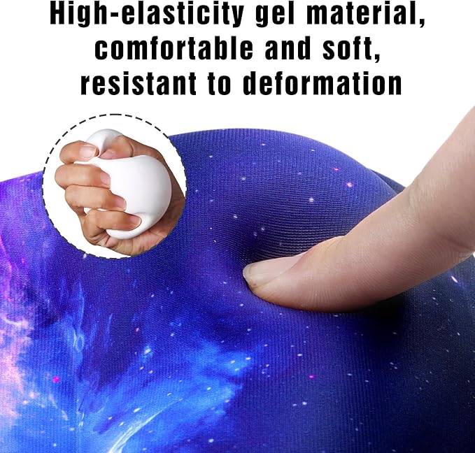 Ergonomic Mouse Pad with Wrist Rest - Gel Wrist Support Mousepad with Non-Slip PU Base for Computer, Laptop, Office & Home - Image 4