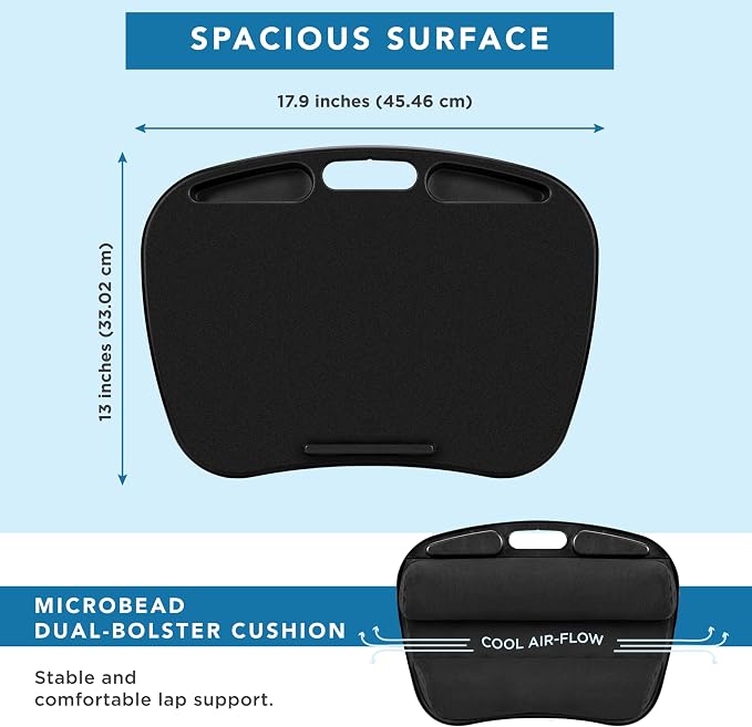 LAPGEAR MyDesk Lap Desk – Black, Fits 15.6” Laptops - Image 5