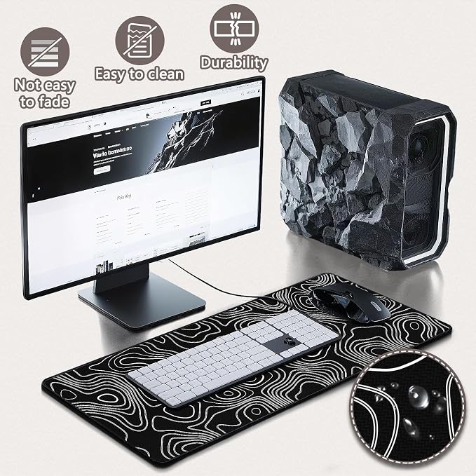 Mouse Pad Gaming - Desk Mat for Keyboard and Mouse - Large Mouse Pads for Desk, Gaming Mousepad with Non-Slip Base, Desks Pad (31.5" X 11.8") for Game, Office and Home - Image 4