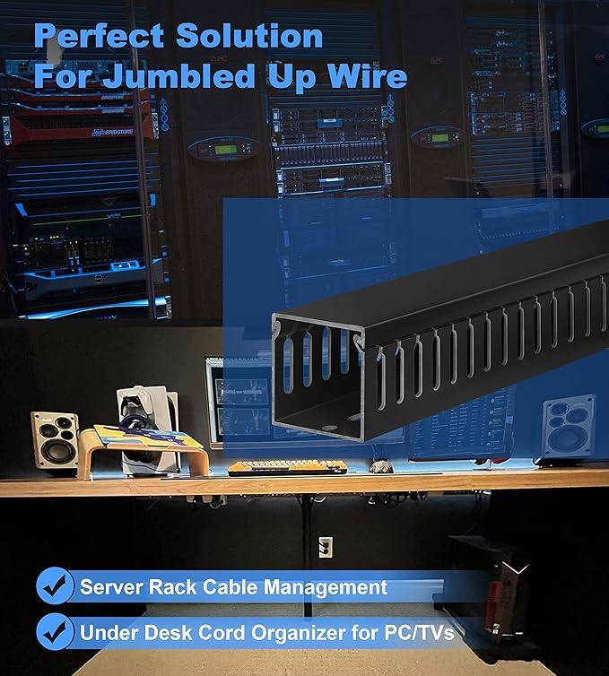 2" H x 2" W Cable Raceway, 33in Under Desk Wire Management Channel, Black - Image 6