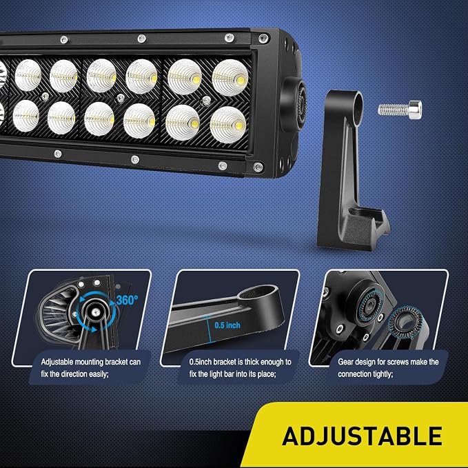 Nilight - 71013C-A 32" 180W Spot Flood Combo High Power LED Driving Lamp LED Light Bar Off Road Fog Driving Work Lights for SUV Boat Jeep Lamp,2 Years Warranty - Image 7