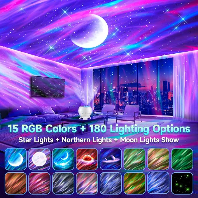 Staryou Galaxy Projector Northern Lights Projector with Bluetooth Speaker - Image 2