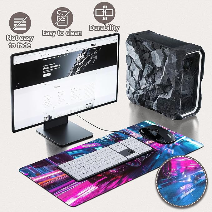 Gaming Mouse Pad - (31.5"×11.8") Sports Car Large Mouse Pads for Desk - Desk Mat for Keyboard and Mouse with Non-Slip Base, Desks Pad Matfor Game/Office & Home - Image 4