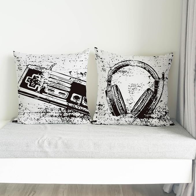 Gamer Pillow Covers - 18x18 Set of 4, Gaming Pillow Covers for Game Room Sofa Couch - Image 3