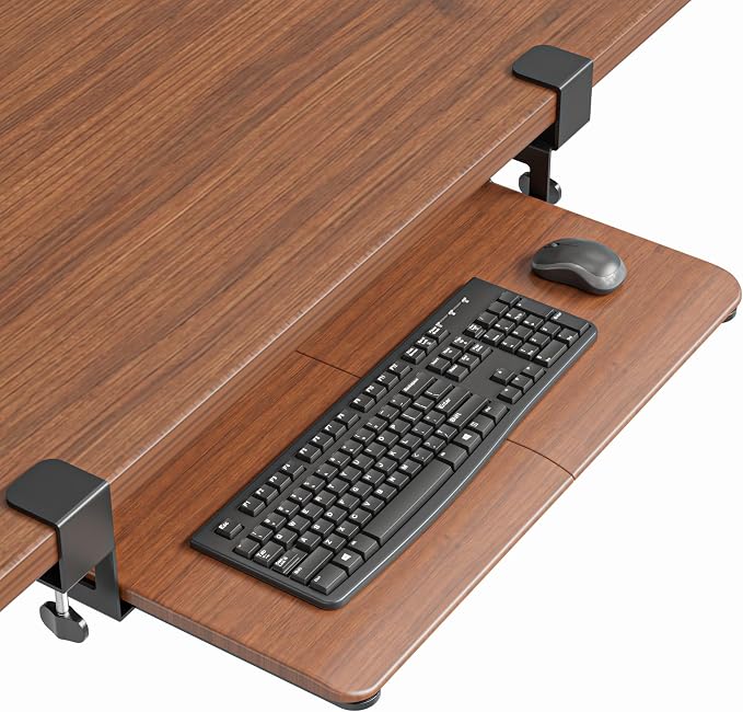 BONTEC Under Desk Keyboard Tray, Pull-Out Keyboard & Mouse Platform by BONTEC