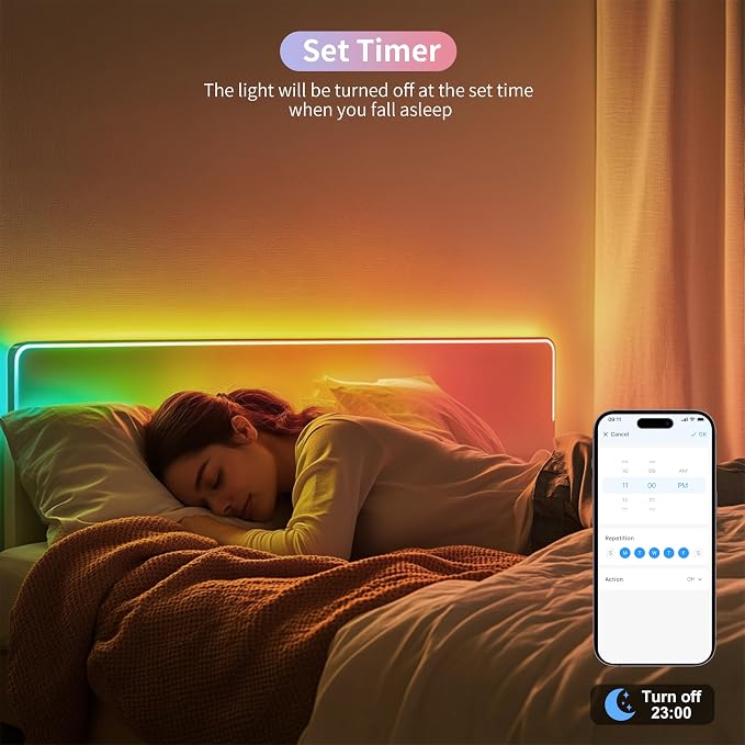 PAUTIX RGB Smart IC COB LED Strip Light Addressable 32.8ft/10m,UL-Listed 24V Color Flowing Strip Light Multicolor Flexible Tape Lights with APP Control/Music Mode,for TV,Bedroom,Party DIY Decoration - Image 3