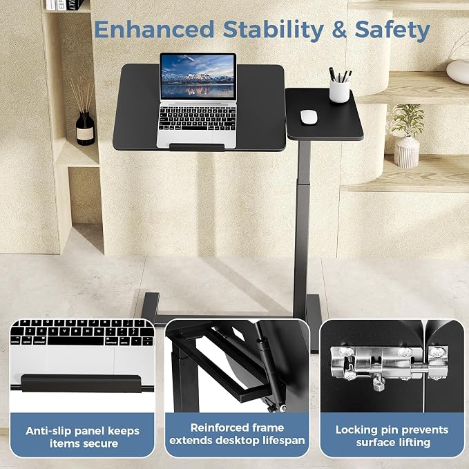 DUMOS Small Standing Desk, Rolling Desk, Laptop Table - Image 8