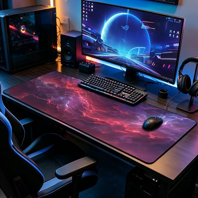 Mouse Pad Gaming - Desk Mat for Keyboard and Mouse - Large Mouse Pads for Desk, Gaming Mousepad with Non-Slip Base, Desks Pad (31.5" X 11.8") for Game, Office and Home - Image 5