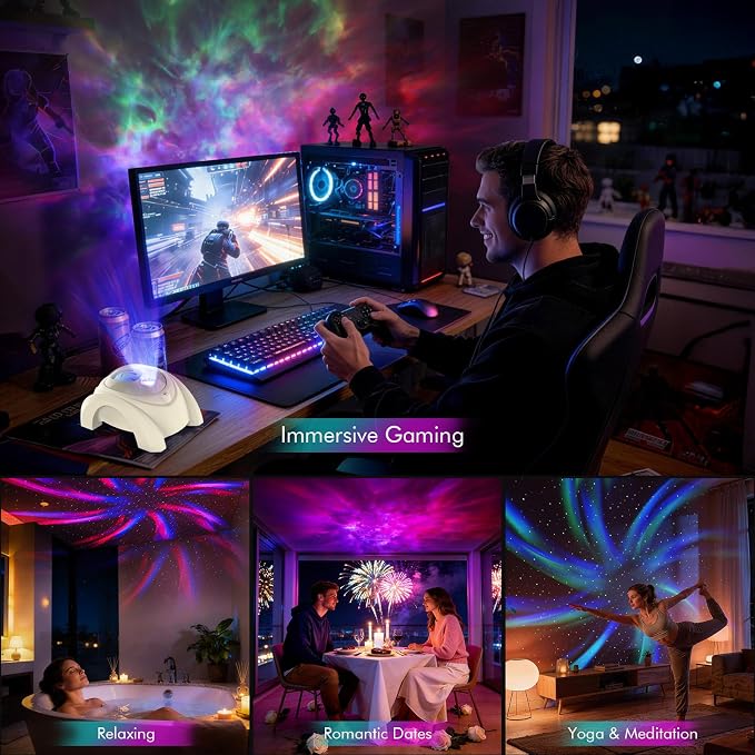 Rossetta Dual Lens Galaxy Star Aurora Projector Night Light for Bedroom - Image 8