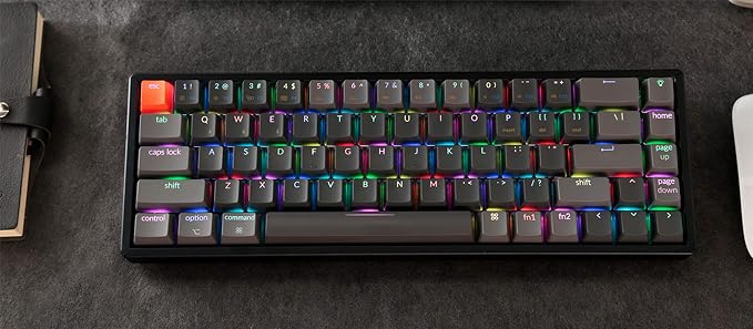 Keychron K6 68-Key Wireless Bluetooth/USB Wired Gaming Mechanical Keyboard, Compact 65% Layout RGB LED Backlit N-Key Rollover Aluminum Frame for Mac Windows, Gateron G Pro Yellow Switch - Image 8