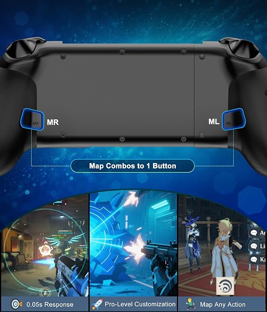 Mocagen Phone Controllers for iPhone/Android/Switch/Oled/Switch 2 - Hall Effect Joysticks & Triggers, Mobile Gaming Controller with 7 RGB Light, Macros, Turbo, Keylinker APP, Mac - Image 4