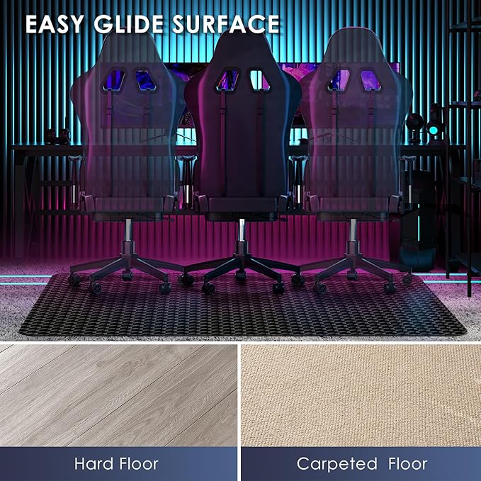 Vicwe Office Chair Mat for Carpet, 72"x46" Heavy Duty Chair Mat with Studs | Large Anti-Slip Waterproof Carpet Protector, Desk Chair Mat for Rolling Chair, Easy Glide Floor Mat for Gaming, Home, Black - Image 5
