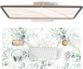 QiyI PU Leather Large Mouse Pad, 31.5" x 15.7", Eucalyptus Leaf | Desk Décor Accessories, Extended Size, Waterproof & Easy to Clean, Smooth Surface, Non Slip Desk Organization by QIYI