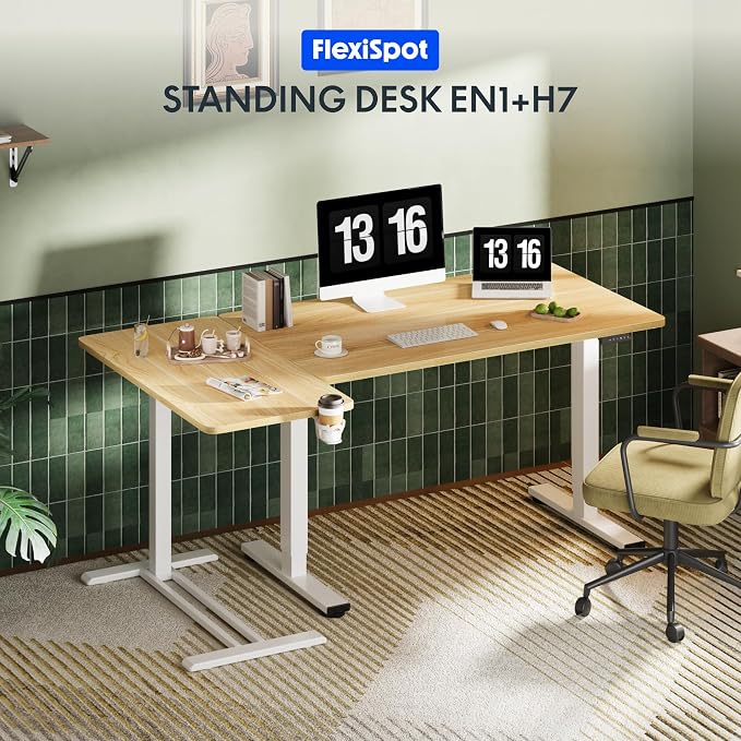 FLEXISPOT 28" Mobile Standing Desk Pneumatic Lift Computer Workstations - Image 6