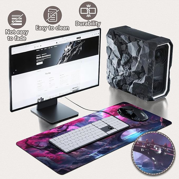 Gaming Mouse Pad - (31.5"×11.8") Japanese Anime Large Mouse Pads for Desk - Desk Mat for Keyboard and Mouse with Non-Slip Base, Desks Pad Matfor Game/Office & Home - Image 4