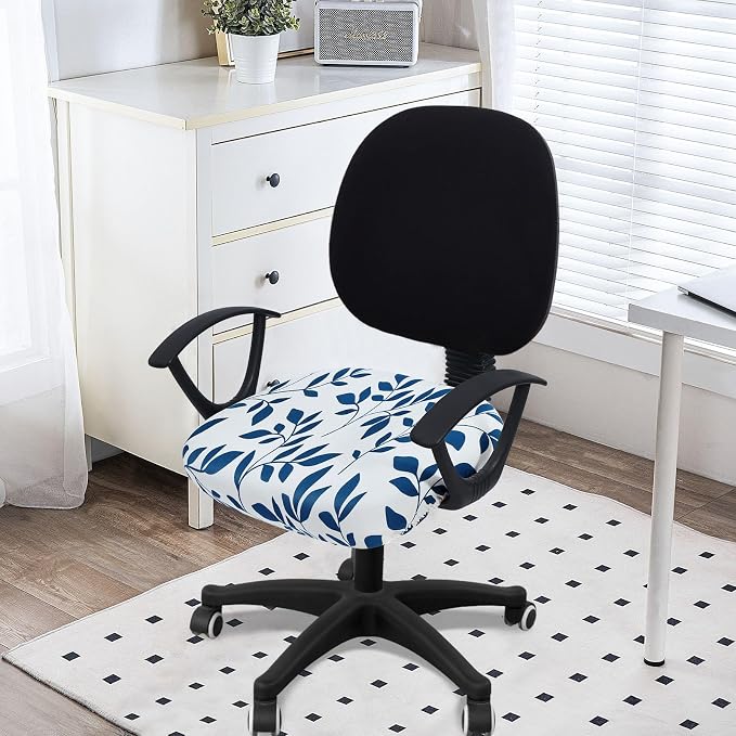 Smiry Stretch Printed Office Computer Desk Chair Seat Covers | Stretch Fit, Soft Fabric Universal Rotating Chair Cover, Washable Removable, Anti-Dust Seat Cushion Protector - Image 2