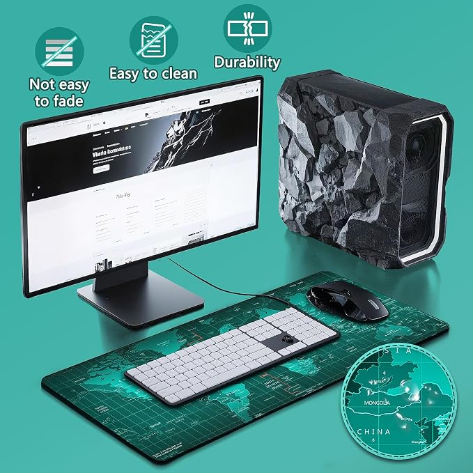 Mouse Pad Gaming - Desk Mat for Keyboard and Mouse - Large Mouse Pads for Desk, Gaming Mousepad with Non-Slip Base, Desks Pad (31.5" X 11.8") for Game, Office and Home - Image 4