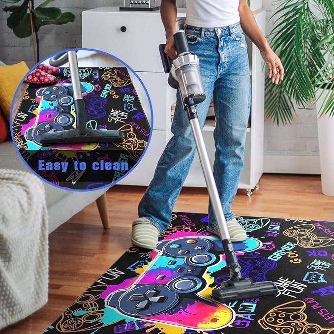 Gaming Chair Mat for Hardwood Floor 48"X 60" Heavy Duty Office Desk Chair Rug for Under Game Rolling Chairs Computer Decor Protect Mats Low Pile Non-Slip Rubber for Carpet & Tile Floor-Game - Image 6